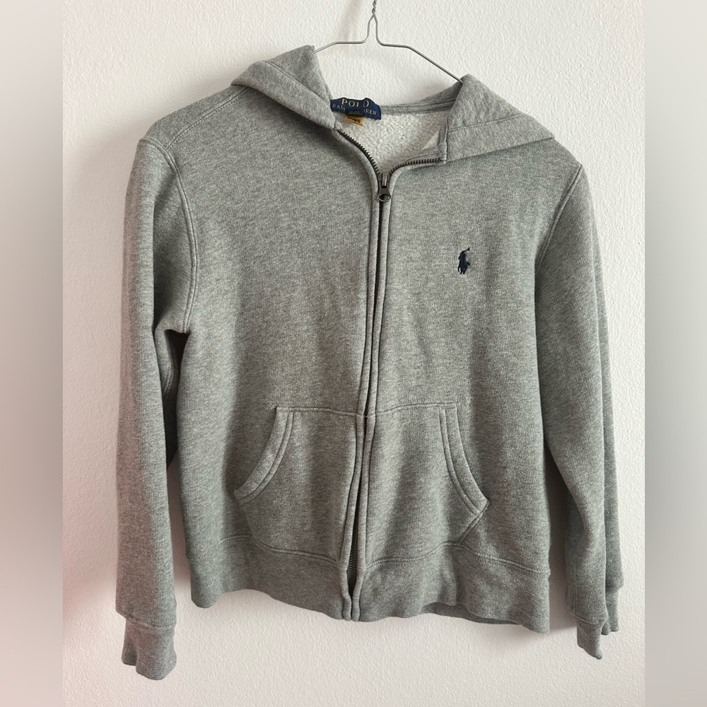 Polo Ralph Lauren Hooded Sweatshirt. Grey color, size 10/12